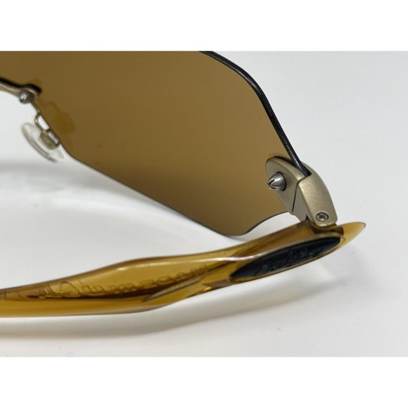 Oakley Dartboard Sunglasses Rimless Shield Brown  Scratches On Lenses Rare - Picture 11 of 12